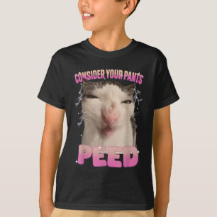 Consider Your Pants Peed Silly Cat Meme Funny Men  T-Shirt