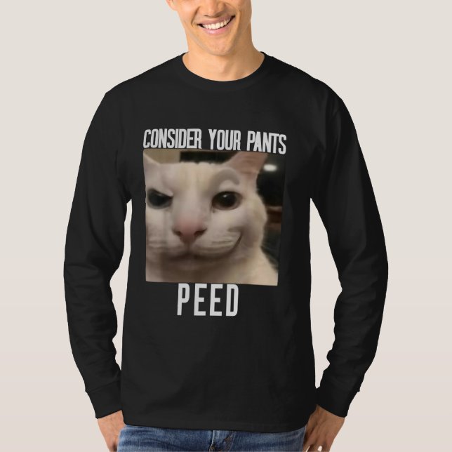 Consider Your Pants Peed Weird Cat Meme Funny Meme T-Shirt (Front)