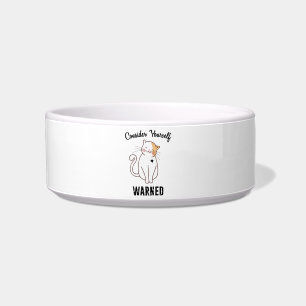 Consider Yourself Warned Evil Cat Bowl