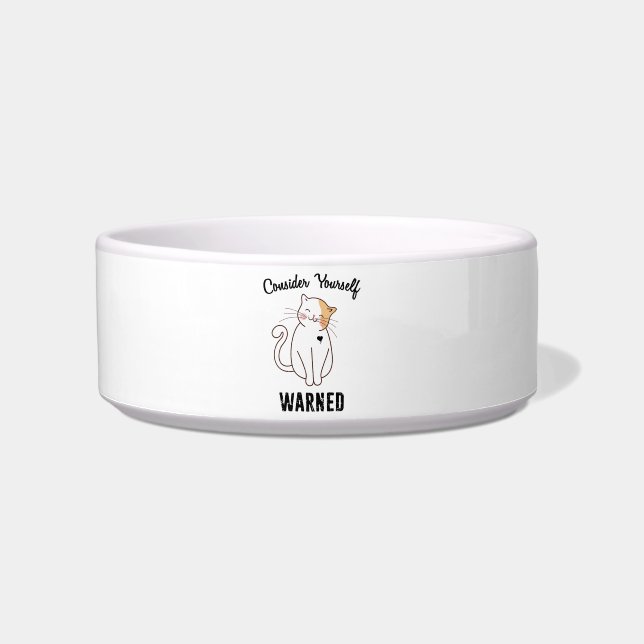 Consider Yourself Warned Evil Cat Bowl (Front)