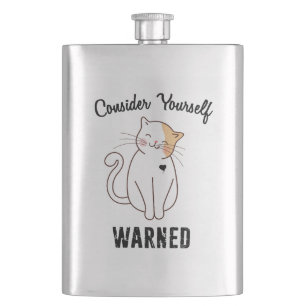 Consider Yourself Warned Evil Cat Hip Flask