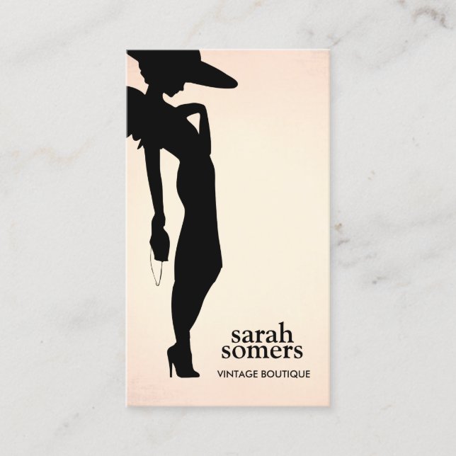 Consignment Boutique Shop  , Fashion Model  Business Card (Front)