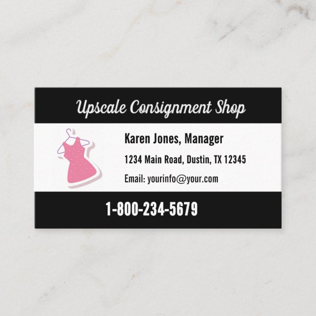 Consignment Shop Business Card Logo (Front)