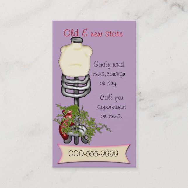 consignment store business card (Front)