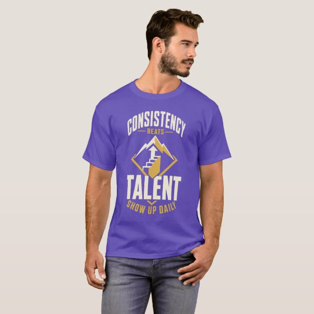 Consistency Beats Raw Talent T-Shirt | Premium Dar (Front Full)