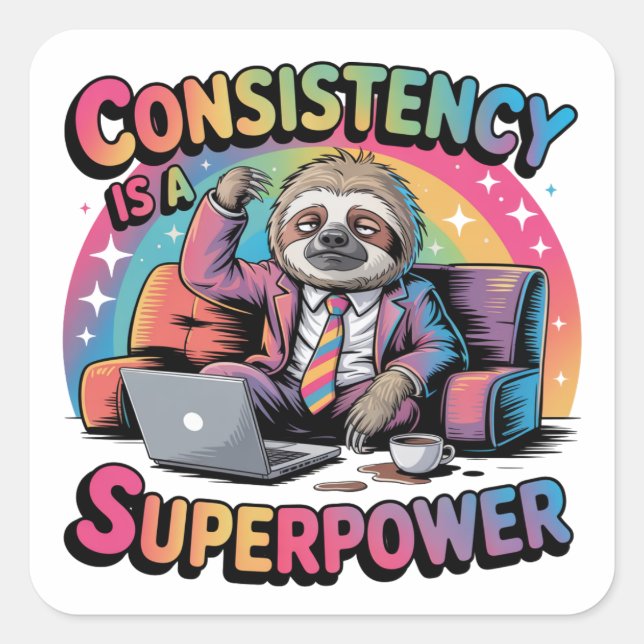 Consistency Is A Superpower Square Sticker (Front)