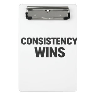 Consistency Wins – Minimal Motivation Notebook Mini Clipboard