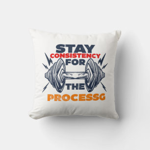 Consistent Exercise Gym Motivation Typography with Cushion