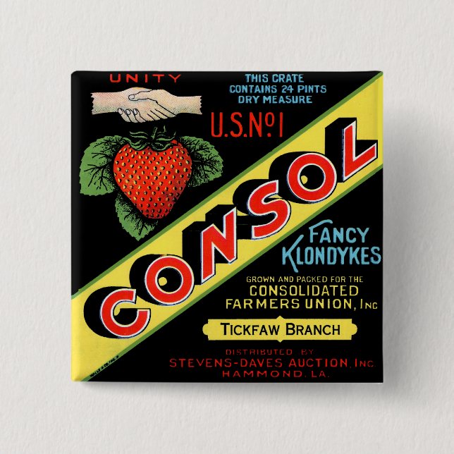 Consol Fancy Klondykes Strawberries 15 Cm Square Badge (Front)