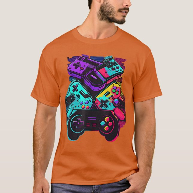 Console Control Classic Black Gaming boy T-Shirt (Front)