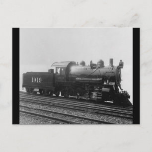 Consolidation 2-8-0 Vintage Steam EngineTrain Postcard