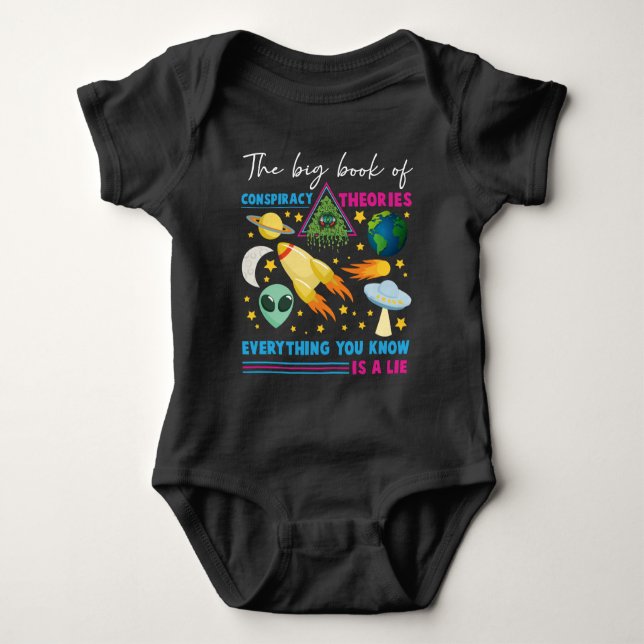Conspiracy Theorie flat earth UFO Alien Astronomy Baby Bodysuit (Front)
