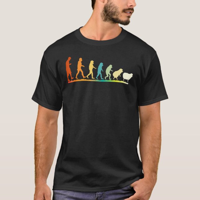 Conspiracy Theorist, Sheep, Human Evolution, Wake  T-Shirt (Front)