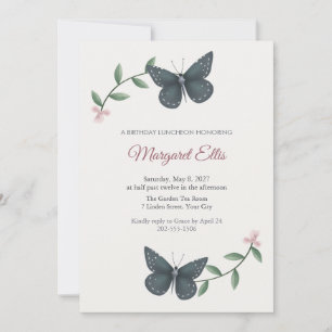 Constable Butterfly Birthday Luncheon Invitation