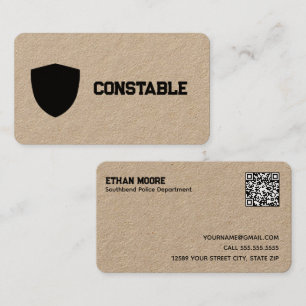 Constable Police QR Link To Chat Business Card