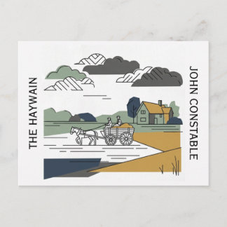 Constable’s Haywain Line Art Illustration Postcard