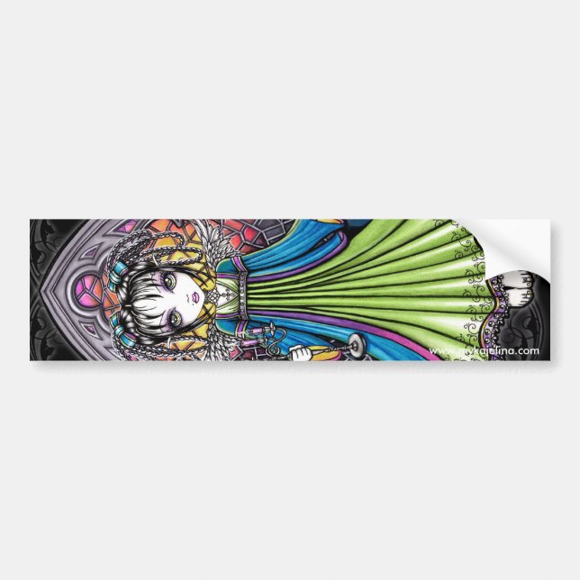 Constance Stained Glass Sunset Angel Bumper Sticker (Front)