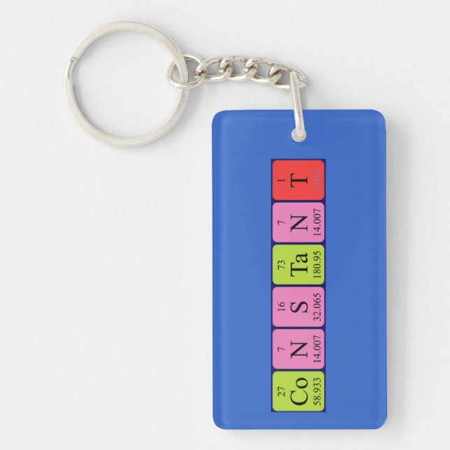 Constant periodic table name keyring (Front)