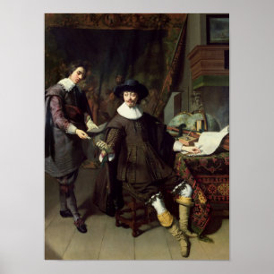 Constantijn Huygens and his clerk, 1627 Poster