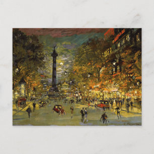 Constantin Korovin: The Square of Bastille, Paris Postcard