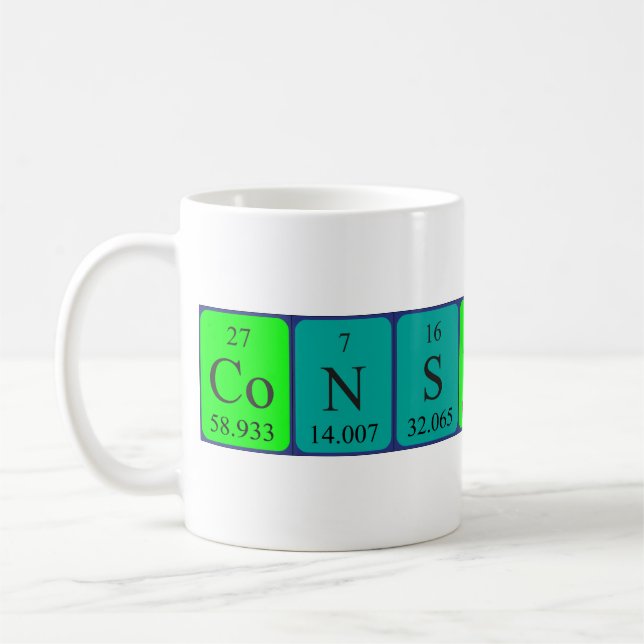 Constantina periodic table name mug (Left)