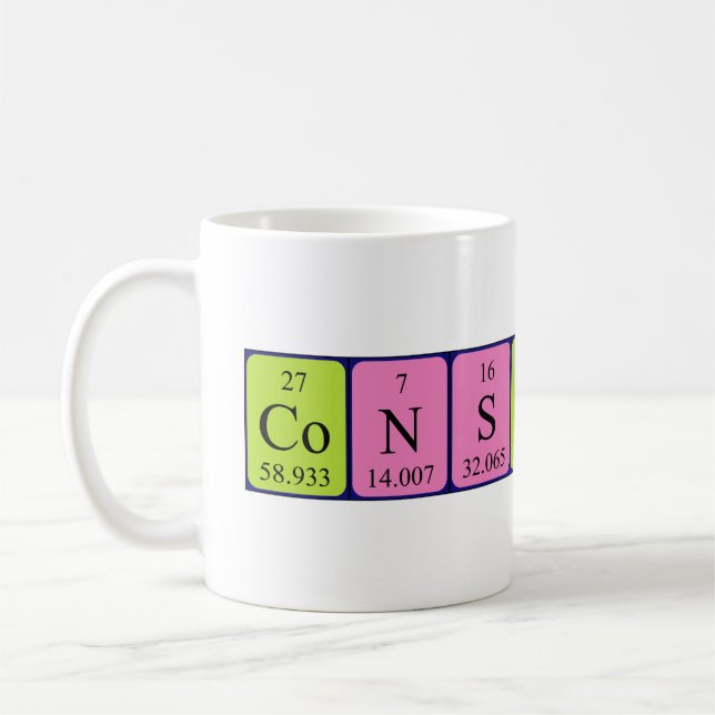 Constantina periodic table name mug (Left)
