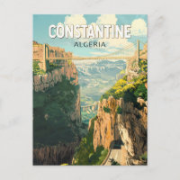 Constantine Algeria Travel Art Vintage
