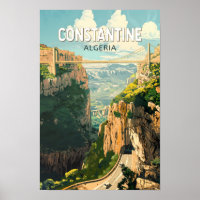 Constantine Algeria Travel Art Vintage
