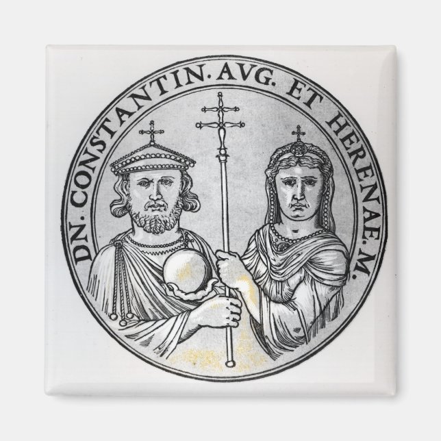 Constantine VI  and his Mother Irene Magnet (Front)