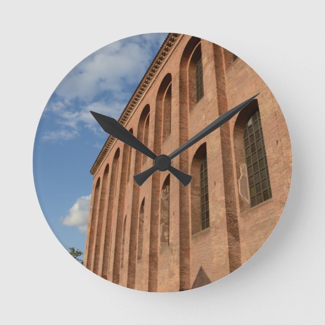 Constantine's Basilica In Trier Round Clock (Front)