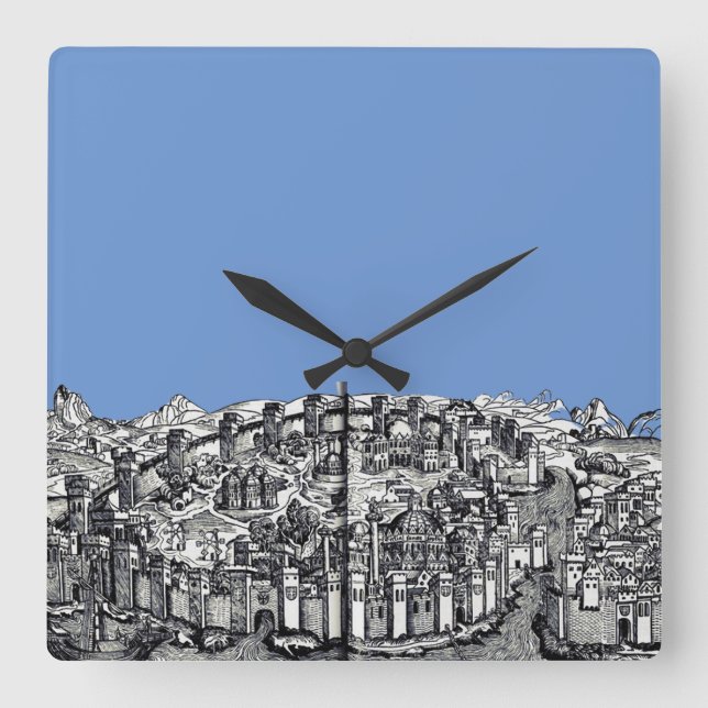 Constantinople capital of the Roman Empire Square Wall Clock (Front)