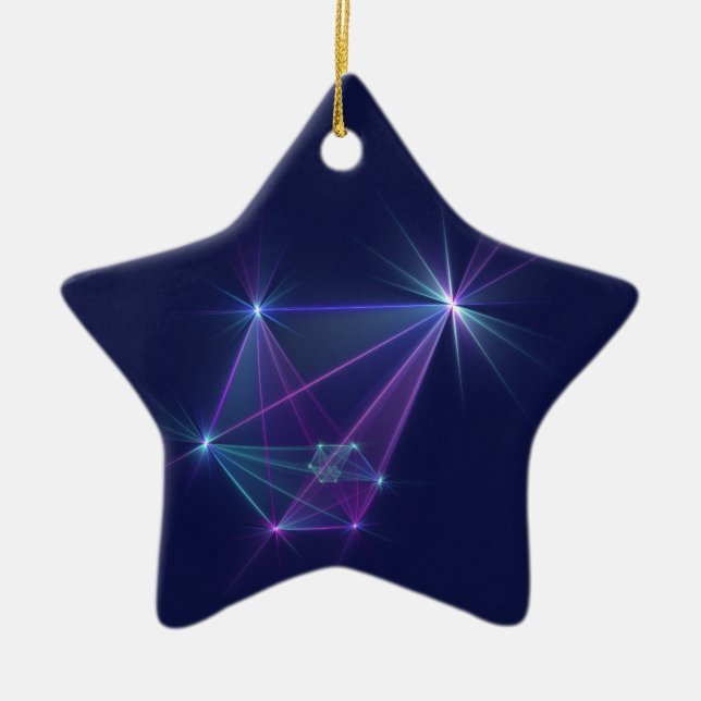 Constellation, Abstract Fantasy Fractal Art Ceramic Tree Decoration (Front)