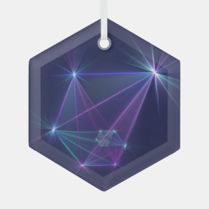 Constellation, Abstract Fantasy Fractal Art Glass Tree Decoration