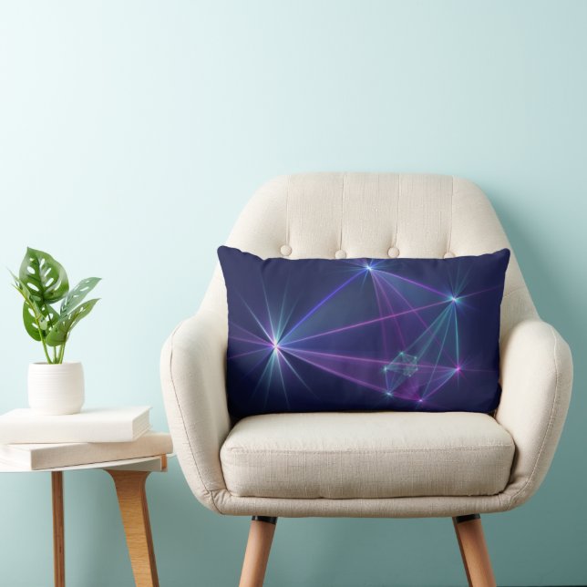 Constellation, Abstract Fantasy Fractal Art Lumbar Cushion (Chair)