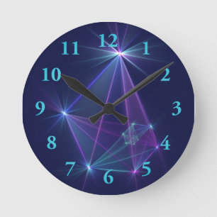 Constellation, Abstract Fantasy Fractal Art Round Clock