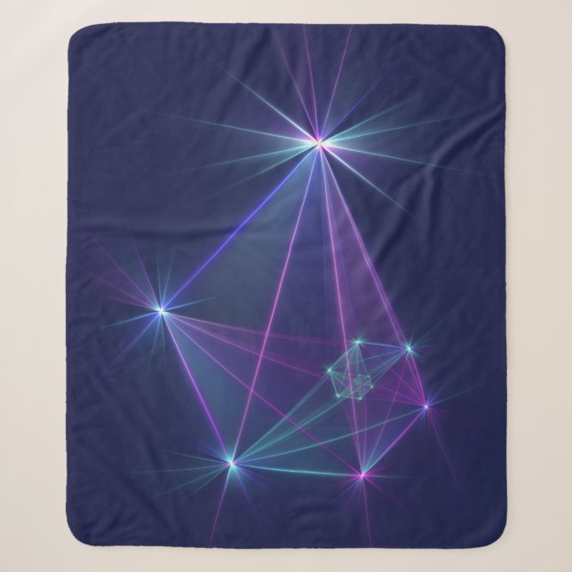 Constellation, Abstract Fantasy Fractal Art Sherpa Blanket (Front)