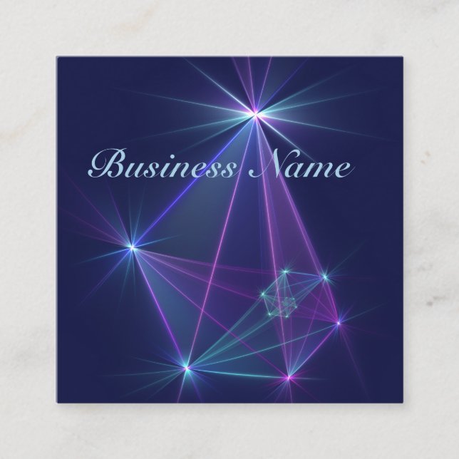 Constellation, Abstract Fantasy Fractal Art Square Business Card (Front)