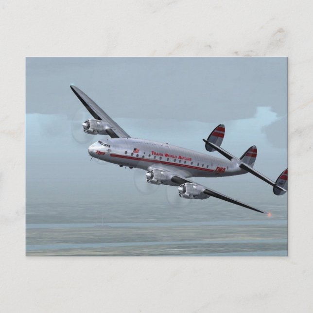 CONSTELLATION AIRPLANE -- AVIATION HISTORY! POSTCARD (Front)