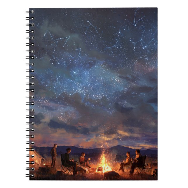 Constellation Campfire Starry Night Notebook (Front)