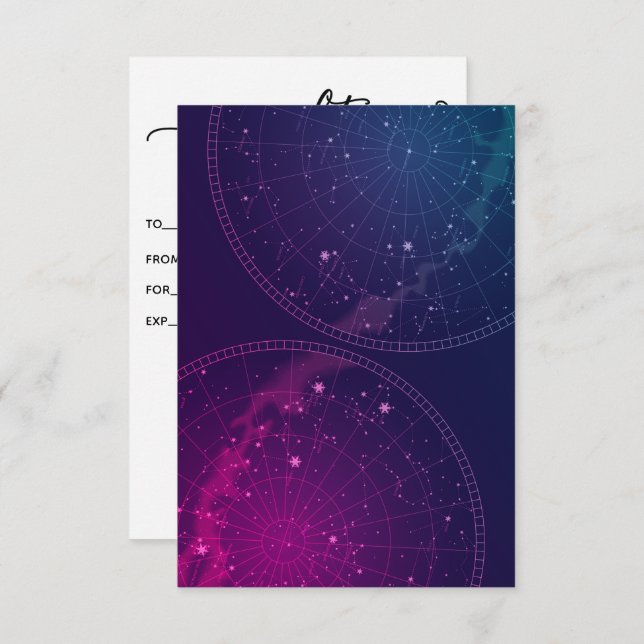 Constellation Chart Astrology Gift Certificate (Front/Back)
