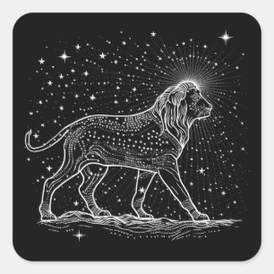 Constellation lion square sticker