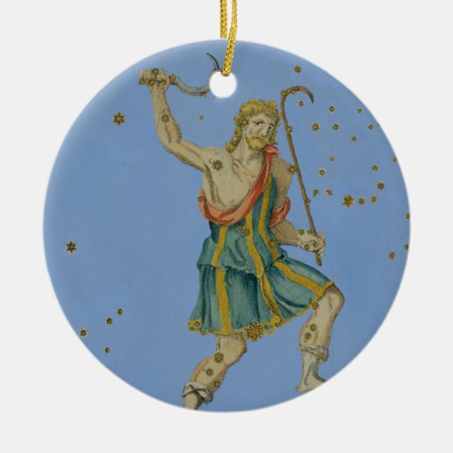 Constellation of Bootes, from 'Uranometria' by Joh Ceramic Tree Decoration (Front)