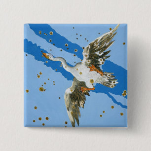 Constellation of Cygnus, from 'Uranometria' writte 15 Cm Square Badge