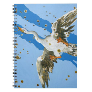 Constellation of Cygnus, from 'Uranometria' writte Spiral Notebook