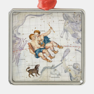 Constellation of Gemini with Canis Minor, plate 13 Metal Tree Decoration