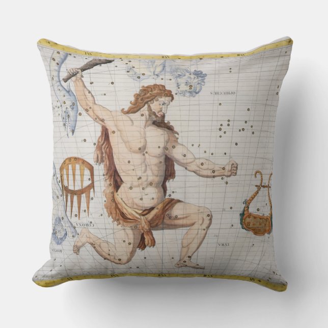 Constellation of Hercules with Corona and Lyra, pl Cushion (Front)
