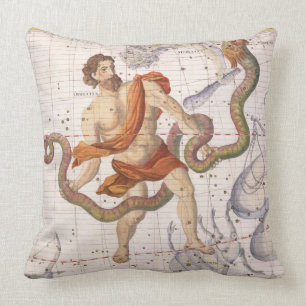Constellation of Ophiucus and Serpens, plate 22 fr Cushion