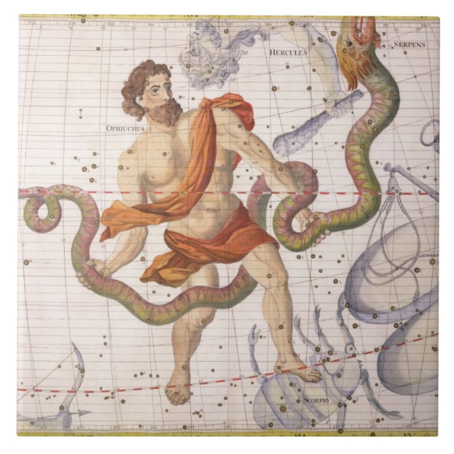 Constellation of Ophiucus and Serpens, plate 22 fr Tile (Front)