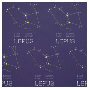 Constellation Of Stars Lepus Or Rabbit Fabric