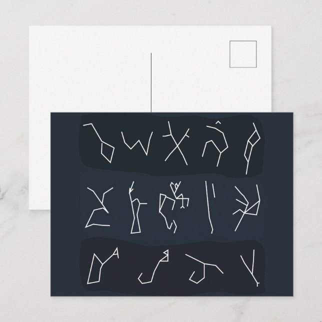 Constellation Pattern in Stripes Style Space Party Postcard (Front/Back)